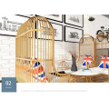 Explosion size custom LOFT light luxury golden bird cage iron sofa hotel rest double sofa table and chair combination